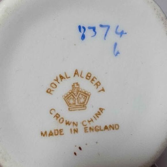 Royal Albert Teacup and Saucer Purple Yellow Flowers Bows - Picture 8 of 9